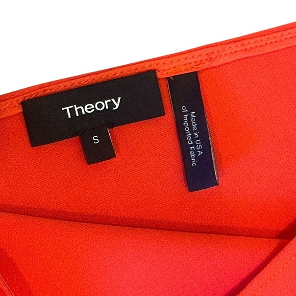 Theory V Shift Admiral Crepe A-Line Mini Dress Bright Tomato Red Small $335 - Picture 5 of 6